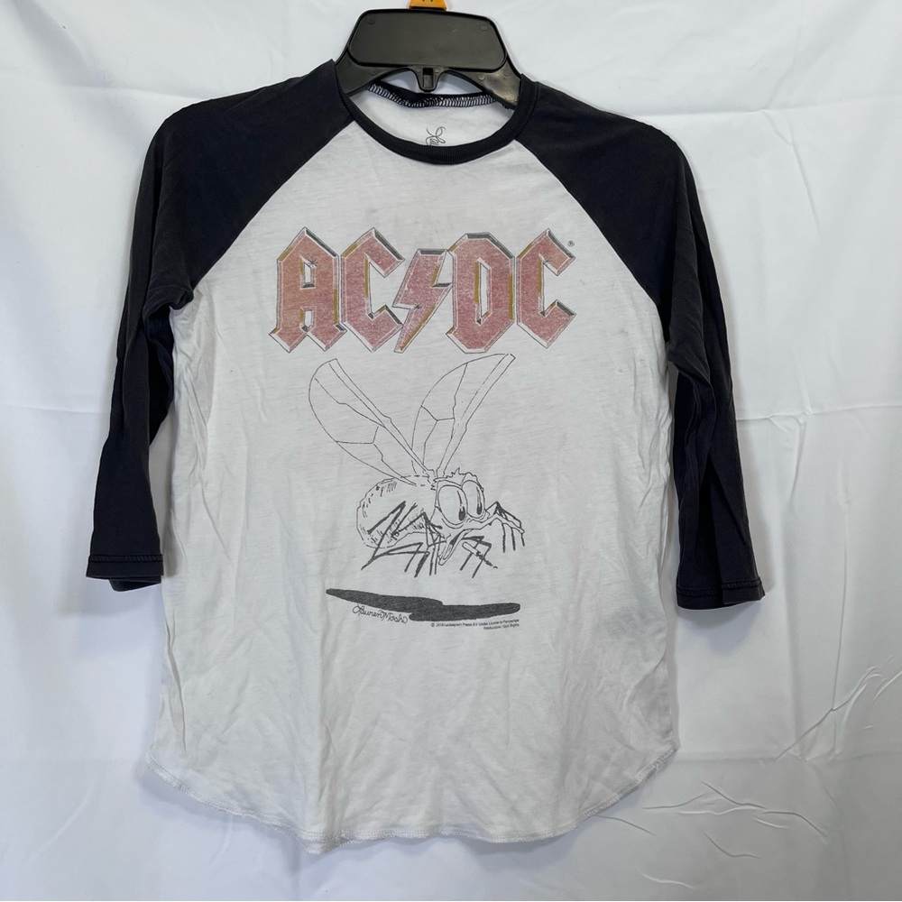 Rare 2018 Lauren Moshi kids ACDC 3/4 Sleeve Shirt Baseball‎ Style Size 8y